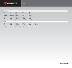 dainese sizing charts motorcycle stuff