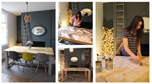 Diy $50 square hairpin leg coffee table from shanty 2 chic i love the modern farmhouse style of this table with the metal hairpin legs and corner guards. How To Build A Farmhouse Table With A Pallet Wood Herringbone Top Kezzabeth Diy Renovation Blog