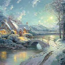 Christmas Cottage Thomas Kinkade Paintings Thomas Kinkade Christmas Thomas Kinkade Art