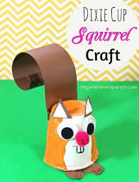 Dixie Cup Squirrel Craft Kid 39 S Arts And Crafts For Autumn Fall Paper A Calculating Infin Animal Crafts For Kids Preschool Crafts Toddler Crafts