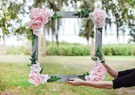 Everything was of course bought a. Diy Bridal Shower Floral Photo Booth Frame Beacon Lane