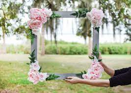 Photo booth props can be anything from. Diy Bridal Shower Floral Photo Booth Frame Beacon Lane