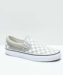 Black And True White Checkered Vans Vans Slip On Desert Sage True White Checkerboard Skate Shoes Vans Slip On Vans Shoes Slip On Sneakers
