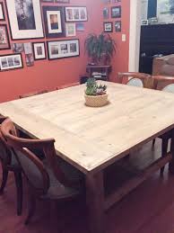 How To Build A Diy Square Farmhouse Table Plans Square Farmhouse Table Farmhouse Table Plans Diy Kitchen Table
