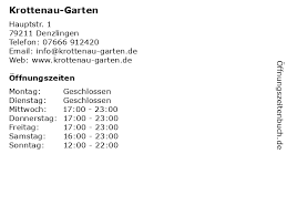 1 79211 denzlingen offizieller telefonbucheintrag. á… Offnungszeiten Krottenau Garten Hauptstr 1 In Denzlingen