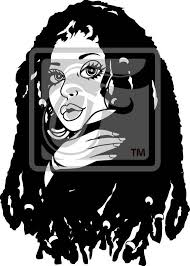 Download Focsi Woman With Locs Svg Etsy Custom Artwork Black And White Illustration Black Art