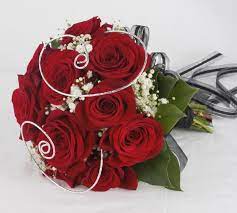 Wedding bridal bouquet in the on trend 'marsala' colour. Red Roses Hand Held Prom Or Homecoming Bouquet Flower Chart Prom Flowers Rose