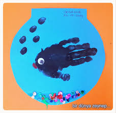 Bir Dunya Zeynep El Baskisi Baliklarimiz El Baskisi Balik Hayvanlar