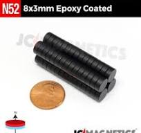 8mm x 3mm N52 Epoxy Coated Super Strong Rare Earth Neodymium Magnet Discs  8x3mm | eBay