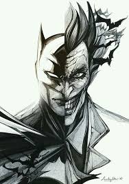 Half Of Batman S Face And Half Of Joker S Face Batman Drawing Batman Comic Art Batman Canvas Art
