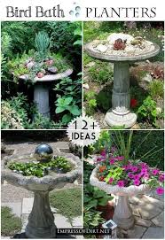 Bird Bath Feeder With Solar Light And Planter 12 Ideas For Bird Bath Planters Turn That Broken Bird Bath Into Something Wonderful Bacia Ornamental Para Passaros Arte No Jardim Projetos De Jardim