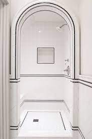 Jeffrey court glossy rapids white 10 in. How To Make Subway Tile Look Classic Not Basic Room For Tuesday White Tile Shower Black And White Tile Shower Bathroom Design