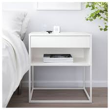 Vikhammer Mesita De Noche Blanco 60x39 Cm Ikea White Nightstand Bedroom Night Stands Ikea Bedroom