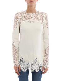 Crew Necks Ermanno Scervino Lace Embellished Crew Neck Sweater D992m004pwe10104