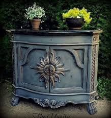 Small Painted Buffet By The Uppity Chalk Paint By Annie Sloan With A Blended Mix Of Graphite An Black Chalk Paint Furniture Painted Buffet Black Chalk Paint