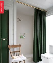 Before After A Cabin Bathroom Gets Classy Beautiful Bathrooms Home Green Shower Curtains