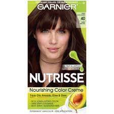 Garnier Nutrisse Nourishing Color Creme 40 Dark Brown Garnier Hair Color Nourishing Hair Hair Color