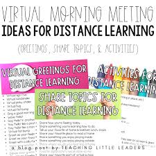 Virtual Morning Meeting Ideas For Distance Learning In 2020 Distance Learning Virtual School Responsive Classroom