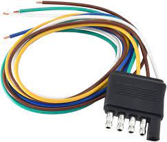 The suggested minimum for the ground, brake power, and battery hot lead wires is 12 gauge. Amazon Com Oyviny 5 Way Flat Trailer Wiring Harness Plug With 22 Inch Wire Lead Trailer End Durable 5 Pin Male Connector Trailer Light Wiring Harness Extension For Trailer Rv Boat Color Coded Waterproof