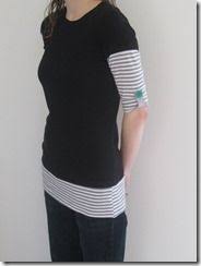 Lengthen A Shirt To Add The Banded Bottom I Wanted To Use The Factory Serged Edge From The Original Shirt Refashion Clothes Altering Clothes Upcycle Clothes