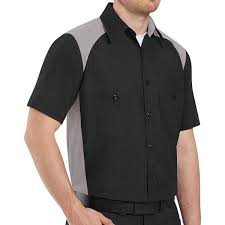 Big Tall Red Kap Classic Fit Motorsports Colorblock Button Down Shirt