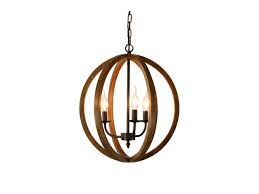 Canyon Home Rustic Globe Chandelier Light 3 Bulb Round Contemporary Steel Design With Wood Pattern Finish Classic Home Entryway And Foyer Decor Newegg Com