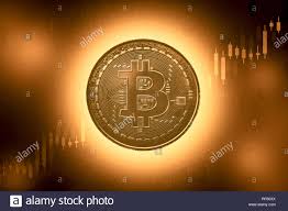 Bitcoins And New Virtual Money Concept Gold Bitcoin With