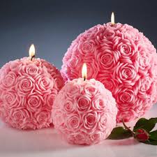 Romantic Rose Ball Candle Decorative Elegant Wax Candles Wedding Decor Unbranded Rose Candle Pink Candles Candle Carving