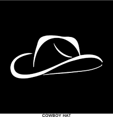Cowboy Hat Stickers Decals 14 X6 5 White Vinyl Decals Stickers White Vinyl Cowboy Hats