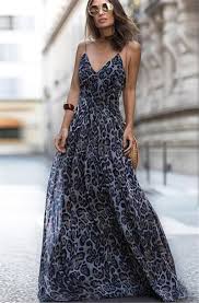 Spaghetti Strap Maxi Dress Women Leopard Print Long Party Night Dress Club Wear Summer 2019 Sexy V Neck Gown Elegant Dresses