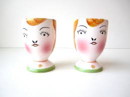 Vintage Little Lady Hand Painted Ceramic Egg Cups Etsy Hand Painted Ceramics Ceramic Egg Cups Ceramic Egg Holder