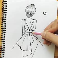 With over 42 hours of easy to follow training videos this step by step instruction will have 60 day money back guarantee. How To Draw A Girl Back Side With Beautiful Dress Video Girly Drawings Art Drawings Drawings