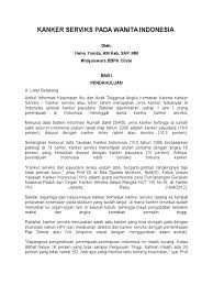 Gerakan peduli kanker serviks, kota yogyakarta. Kanker Serviks Pada Wanita Indonesia