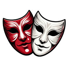 White And Red Theater Masks Clipart Illustration, White, Red, Mask PNG  Transparent Image and Clipart for Free Download