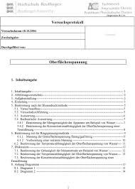 Ja nach versuch kann man aber einzelne punkte ausführlicher darstellen oder weglassen. Versuchsprotokoll Oberflachenspannung Pdf Free Download