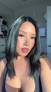 Asian Girl's Transformation: Blonde to Black Hair