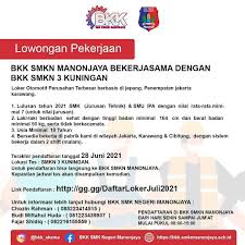Loker bkk smkn 2 karawang 2020. Bkk Smk Negeri Manonjaya Home Facebook