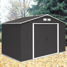 The kind of shed i purchased was the lofted barn type. Emerald Anthracite Springdale 10x12 Metal Shed