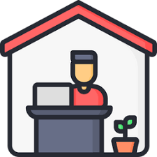 Working on computer at home. Work From Home Icon Of Colored Outline Style Available In Svg Png Eps Ai Icon Fonts
