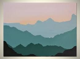 Sierra Original Mountain Silhouette Landscape By Gilliansarah Mountain Mural Mountain Silhouette Mountain Paintings