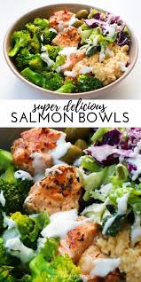 Mediterranean Salmon Bowl Beauty Bites Recipe In 2020 Healthy Salmon Recipes Clean Eating Recipes For Dinner Clean Eating Dinner