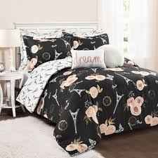 Potterybarn.com has been visited by 100k+ users in the past month Twin Twin Xl 5pc Vintage Paris Rose Butterfly Script Comforter Set Black Lush Decor Target