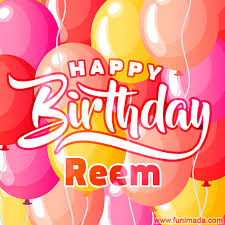 Happy birthday card with bouquet of pink chrysanthemums. Happy Birthday Reem Colorful Animated Floating Balloons Birthday Card Download On Funimada Com