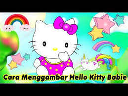 Penjelasan sketsa gambar hello kitty terbaru lengkap, cara menggambar mudah, cara mewarnai, kolase hello kitty dan beragam aksesoris bertema hello kitty. Cara Menggambar Hello Kitty Babie Youtube Anak Kucing Gambar Hello Kitty