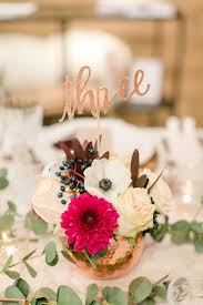 Dekoration Tischdeko Kupfer Rustikal Hochzeit Blumen Kerzen Eukalyptus Copper Weddingtable Tischnummer Hochzeitsdeko Kupfer Hochzeit