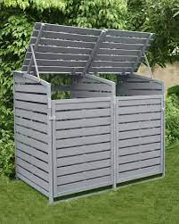 Double Wheelie Bin Store Horizontal Slats Bin Store Storage Bins Outdoor
