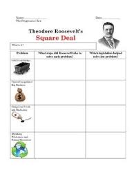 Theodore Roosevelt S Square Deal Graphic Organizer World History Classroom Teaching History Graphic Organizers