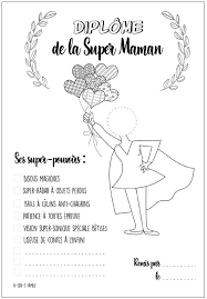 Dipl´me imprimer pour les enfants. Diplome De Super Maman Le Cadeau Pour La Fete Des Meres