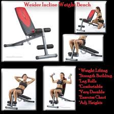 Details About Weider Incline Weight Bench Multi Position