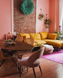 Get ready for summer with these colorful dining room ideas | www. Create A Bohemian Living Room With Pink Paint Clare
